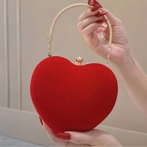 Heart-Shaped Red Clutch